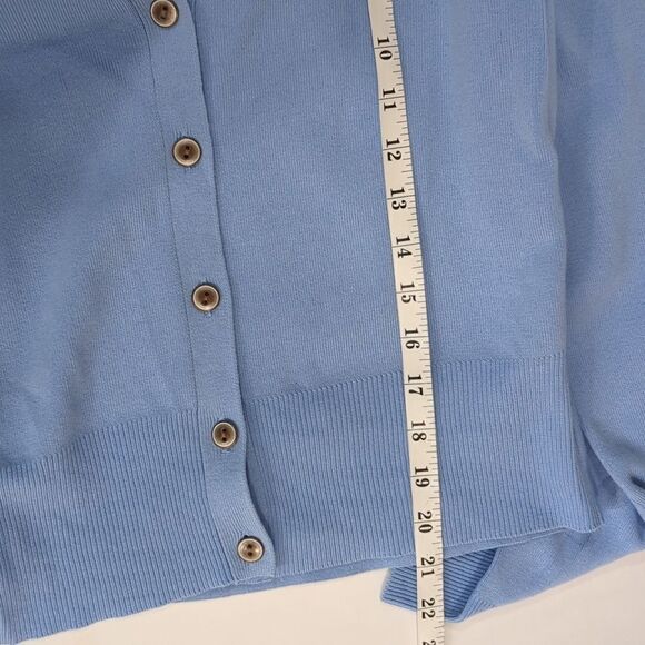 Cabi Womens Sweater Medium Blue #5140 Cut Out Sweater Cardigan Periwinkle NWT - Picture 9 of 9